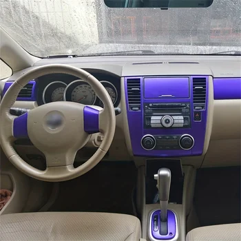 Fibra de Carbon Pentru Nissan TIIDA 2005-10 a Latio Mașină de Film de Autocolante de Interior Consola centrala Echipament de Bord Aer Mânerul Ușii de Ridicare Panou