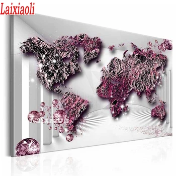 diy Diamant Pictura model de hartă a lumii Diamant Broderie Plină pătrat rotund foraj artă abstractă 5d Diamant Mozaic kituri de decor