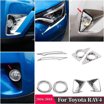 ABS Crom Exterior Accesorii Pentru Toyota RAV4 RAV 4 2016 2017 2018 Bara Fata Lampă de Ceață Cadru de Lumină Farurile de Acoperire Trim Kit