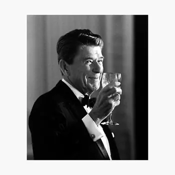 Președintele Reagan a Face Un Toast Poster Sitcker pentru Autocolante de Perete Fereastra Barei de protecție de Copil Decoratiuni Drăguț Cameră de Fundal Acasă