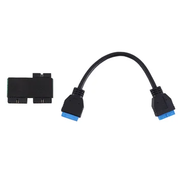 USB 3.0 19PIN Unu-La-Doi Hub cu Cip și Modular Design Cablu USB 19PIN HUB Placa de baza 19PIN Cablu de Extensie de la 1 la 2