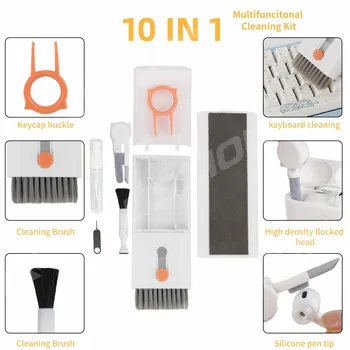 10 în 1 Tastatura Perie de Curatare Kit de Curățare Cască Stilou pentru Airpod 1 2 3 Instrument de Curățare pentru Calculatoare/MacBook/iPad/Camera