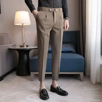 Barbati Pantaloni Pantaloni Formale Hombre Stretch Slim Culoare Solidă Rochie Casual Full Lungime Pantaloni De Moda Nouă Bărbați Îmbrăcăminte A106