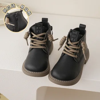 2023 Noua Moda pentru Copii Cizme Rotund Condus de Toamnă și de Iarnă Nouă Băieți și Fete coreene de Piele, Cizme si Pantofi