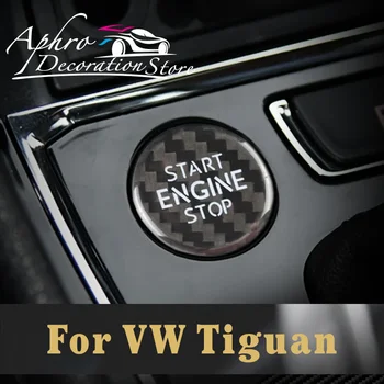Pentru VW Volkswagen Tiguan Motor Auto Start-Stop Buton Capac din Fibra de Carbon Autocolant 2012 2013 2014 2015 2016