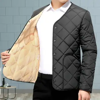 Barbati Jacheta De Iarna De Iarna Jos Căptușit Sacou Pentru Bărbați Îmbrăcăminte Exterioară Elegant Cu Fleece Căptușeală Mâneci Lungi Cu Mai Multe Buzunare Pentru Bărbați