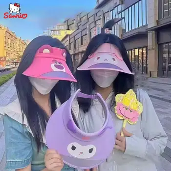 Kawaii Mymelody Kuromi Sanrio protecție Solară Pălărie Anime Desene animate Sanrio Vară Anti-Ultraviolete palarie de soare pentru Copii Ies cu pălării de soare Cadou