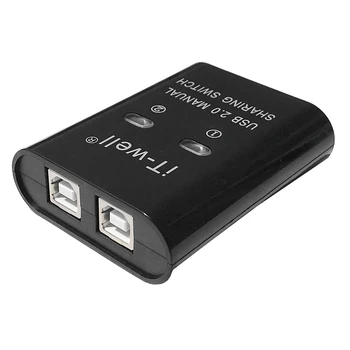 -Bine USB Printer Sharing Dispozitiv 2 În 1 Printer Dispozitiv de Partajare, 2-Port Manual Kvm Comutare Splitter Hub Converter