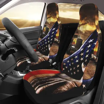 Steagul American Și Car Seat Cover Personalizat De Imprimare Universal Fața Protector Accesorii Perna Set