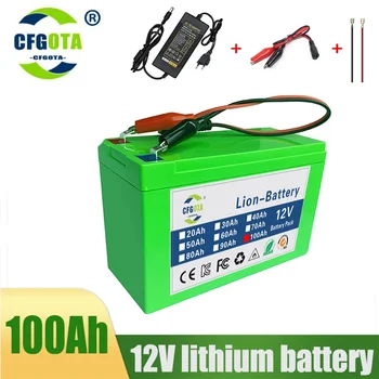 Noi 12V 100Ah baterie litiu-ion Reîncărcabilă Încărcător de Baterie Deep Cycle Acumulator Pentru Scutere Copil cu Built-in de afișare Putere BMS