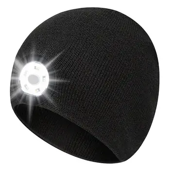 LED Luminat Beanie Palarie Unisex Led Căciulă Tricotată Cu Capul Lampa USB Reîncărcabilă Lanterna LED-uri Căciuli Pălărie Tricot Pălărie de Pescuit