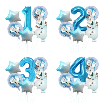 Disney Frozen Olaf desen Animat om de Zăpadă Balon Set 40inch Număr Albastru Baloane Folie Baby shower Petrecerea de Ziua Decoruri Copii Jucărie Cadou