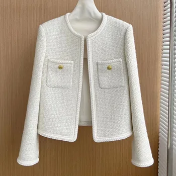 2023 toamna iarna Nou Design francez de Moda Dulce Sacou de Tweed Femei din Lână de Lux semipalton Uza Casacos chaqueta mujer