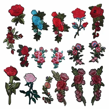 Vânzări en-gros de 50 bucati Flori de model de broderie adeziv topit la cald tesatura de călcat patch-uri pot fi cusute de decorare de îmbrăcăminte patch