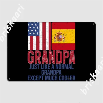 American Spanish Flag Pentru Spania Bunicul Metal Semne Cinema Bucătărie Acasă Decor Decor de Perete Tin semn Postere