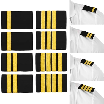 Pilot Uniformă Epoleții de Aur Stripe Umăr Bord Insigna Baruri Intrebarea pentru Costum Camasa Decor de Moda Umăr Insigna Cadouri