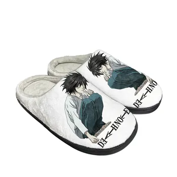 Anime Death Note Yagami Lawliet L Acasă Bumbac Personalizate Papuci Mens Sandale Femei Pluș Casual Incalzi Pantofii Termică Papuci De Casă