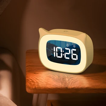 Noua Expresie Drăguț Ceas Deșteptător multifuncțional Digital cu LED Display Ecran de Voce Controlat de Lumina de pe Noptiera Termometru Pentru Acasă