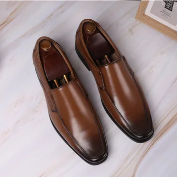Bocanc Din Piele Pantofi De Nunta Pentru Barbati Pantofi Rochie Vintage Handmade Pantofi Oxford Pentru Barbati 2023