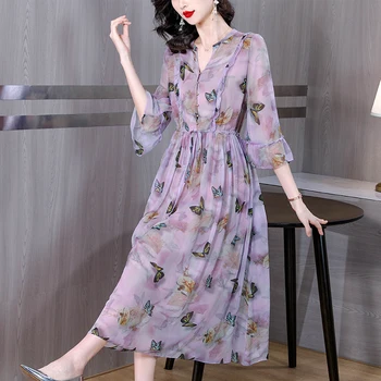 2023 Nouă De Mătase Broderie Florale Casual Rochie Lunga Pentru Femei De Lux Elegant Bandaj Rochie De Primavara-Vara Coreeană De Moda Rochie De Seara
