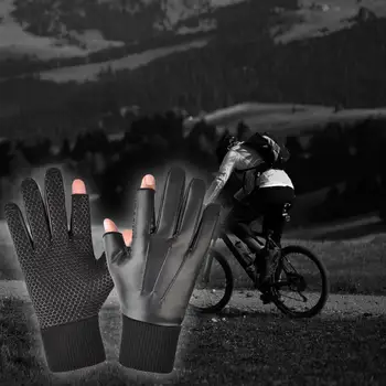 Ciclism Mănuși Anti-alunecare Ciclism Mănuși de Cald Iarna Impermeabil Garnitură de Pluș Windproof Termică pentru Bărbați Mănuși Touchscreen Degetele 3