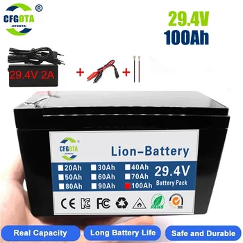18650 24V 100Ah baterie Reîncărcabilă Li-ion Baterie Pack,pentru LED-uri Lampă de Vehicule Electrice de Stocare a energiei Solare Înlocuire Baterie + Încărcător de Culoare