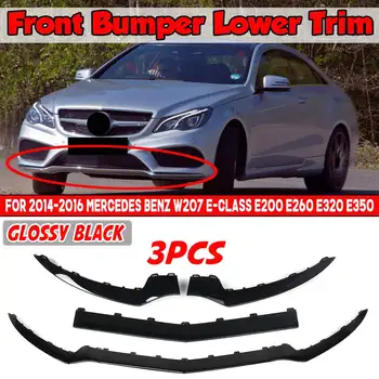3pcs Black Auto Spoiler Fata Buze Splitter Difuzor Spoiler Protector de Acoperire Pentru Mercedes-Benz Pentru W207 E-Class E200 E350 2014-2016