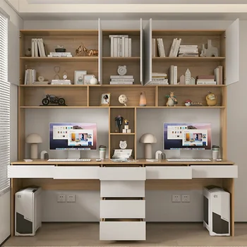 Birou Modern, Minimalist, Birou Bibliotecă Integrate De Asamblare Zona Raft Masa De Calculator Apartament Mic De Personalizare