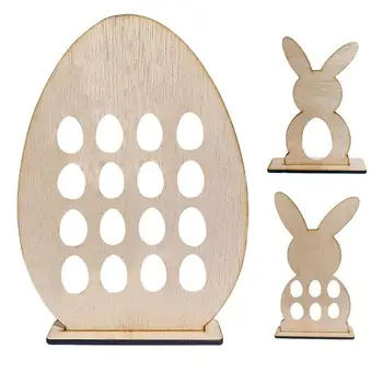 Lemn Bunny Easter Egg Suport Din Lemn Rabbit Ornament De Primăvară Drăguț Iepure Statuie Ou Iepure Meșteșuguri De Paști Acasă Decorare