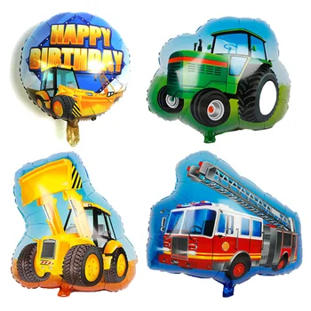 Excavator Baloane Tractor Balon Ferma Petrecerea De Ziua Decor Baloane Tractor, Camion Foc Baloane De Duș Pentru Copii En-Gros