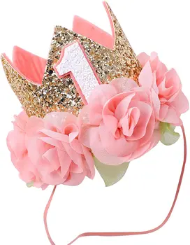 Vechi de un An Petrecerea de Ziua Decor Roz Coroana Pălărie Rose Princess Tema Parti Consumabile Fericit 1 Fete Favoare Petrecerea de Ziua Decor