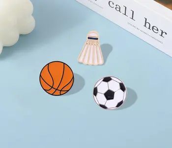 Moda Sport Email Insignă Pin Personalizat De Fotbal, Volei, Badminton Broșe Pin Rever Cămașa De Jeans Geanta Pentru Prieteni Iubesc Sportul