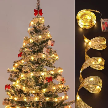 Crăciun Panglică Șir de Lumini 16FT 50 LED Ornamente pentru Pomul de Craciun De Craciun Petrecere de Nunta de Decorare Perete