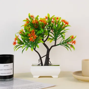 Plante artificiale Bonsai Copac Mic Vas Fals Planta Flori în Ghiveci Ornamente pentru Casă Cameră de Hotel Garden Decor de Masă