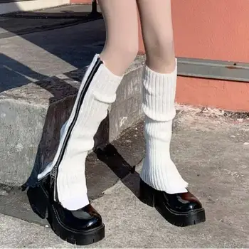 Dulce Drăguț Femei Încălzit de Picior Gros Tricotate Cald Fermoar Vițel Șosete JK Cizme de Stocare Lolita Boot Acoperă Piciorul Încălzirea Acoperă