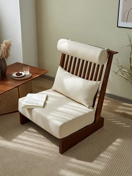Retro singură persoană din lemn masiv de agrement canapea scaun, simplu și modern, cameră de zi mică, pentru uz casnic