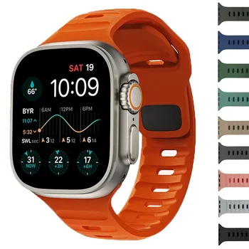 Curea Silicon moale Pentru Apple Watch Band Ultra 49mm 44mm 45mm 42mm 41mm 42mm 38mm sport Watchband iwatch Serise 8 7 6 5 brățară