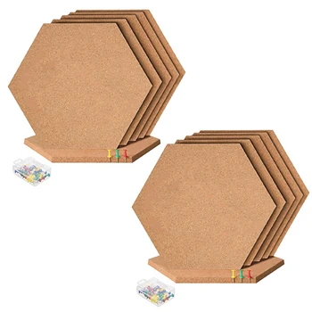 12Pcs Hexagon Bord Plută Plăci autoadezive Gros Corkboards Pentru Perete Memo Placi de Bord Pin Decorative Buletinul de Bord