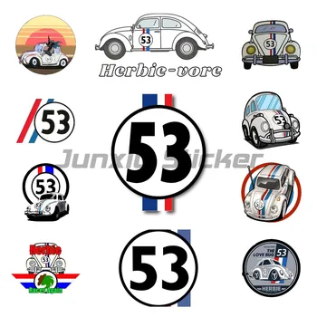 1 Bucată Decalcomanii Exterior Accesorii Creative Autocolant Auto Herbie The Love Bug 53 Motocicleta Geamul Mașinii Decal