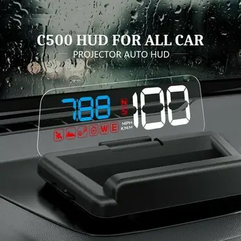 Temperatura apei RPM Tensiune de Alarmă Parbriz Proiector Auto Head Up Display C500 Oglindă HUD OBD2 Vitezometru Mașină de Alarmă de Securitate