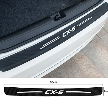 Fibra de Carbon din Piele Anti-Scratch Bara Spate Masina Ușă Portbagaj Bara de protecție Protector Benzi pentru Mazda CX5 CX-5 CX 5 Autocolant Auto