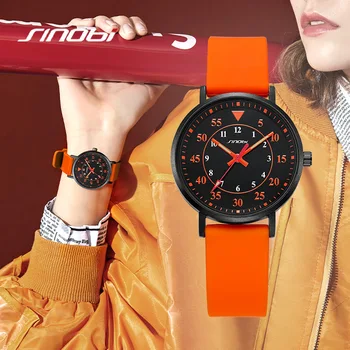 Femei ceas sport tendință silicon impermeabil ceas de sex feminin luminos cuarț ceas 9873