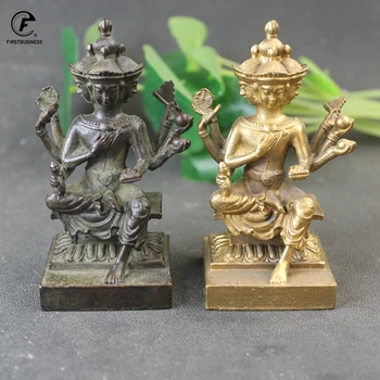 Thailanda Patru-Fata Buddmst idolul Statuie Asia de Sud-est Cupru Buddha Erawan Figurine Meserii Acasă Decorare Desktop Ornamente