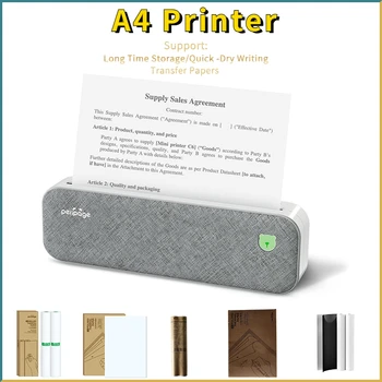 A4 Hârtie Termică Printer PeriPage Portabil de Tip C USB Wireless de Transfer Termic Printer Telefon Mobil Conectat HD Mini Printer