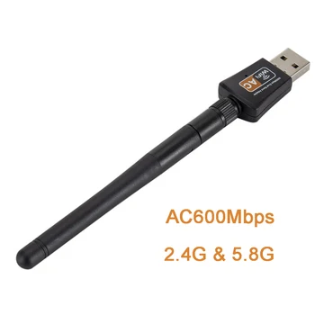 802.11 AC Dual Band 600Mbps Wireless Adaptor USB Wifi Dongle Pentru Windows Pentru Mac 2.4 GHz/5GHz Antena 2DBi pentru Desktop PC Laptop