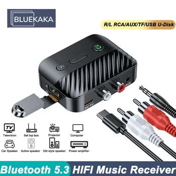 Noul Bluetooth 5.3 Receptor Audio Suport TF U-Disc de Muzică Play 3.5 mm Aux RCA Audio Wireless Adaptor pentru TV, PC, Boxe Auto
