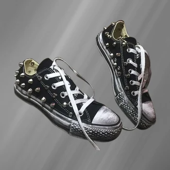 Tendință de moda noua epocă vechi nituite părinte-copil panza pantofi confortabil stilul hip-hop street dance bord pantofi