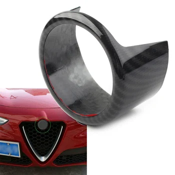 Grila fata Logo Emblema Inel Decor Capac Ornamental Pentru Alfa Romeo Stelvio 2017-2022 Masina ABS Fibra de Carbon Model Accessoreis