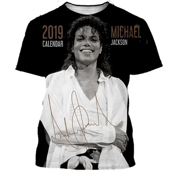 Michael Jackson 3d de Imprimare de Vara Barbati O-Neck T-shirt Casual cu Maneci Scurte Supradimensionate Camasi Moda Hip Hop Tendință Bărbați Îmbrăcăminte