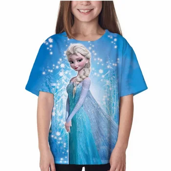 Desene animate pentru copii Frozen 2 Tricouri pentru Fete Haine de Moda Camasi de Vara Fete Tricouri Maneca Scurta Elsa Casual Tricouri 1-14 Ani
